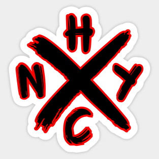 NYHC graffiti red and black Sticker